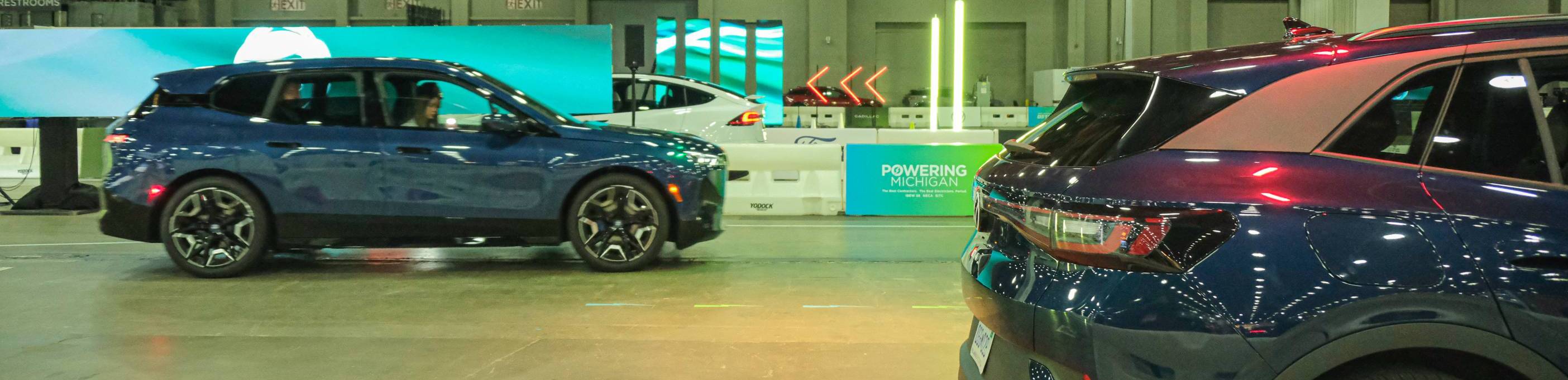 Cars Driving at AutoShow